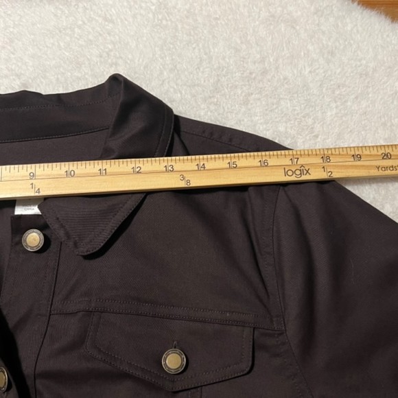 Christopher & Banks Womens Brown Collared Button Down LS Shirt Shacket Sz L - Picture 8 of 10